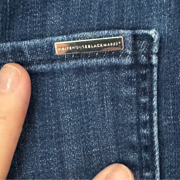 White House Black Market Denim Pencil Skirt Front Slit, Zipper Close Size 10 - Picture 6 of 10